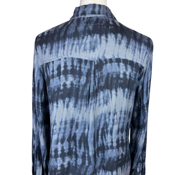 Rails NWT Hunter Black Grey Tie Dye Long Sleeve Button Up Flannel Shirt - Picture 8 of 16